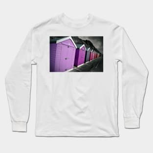 Bournemouth Beach Huts Dorset England Long Sleeve T-Shirt